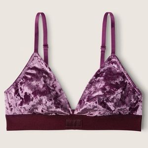 NWT XL, PINK Victoria’s Secret velvet bralette (deep purple)